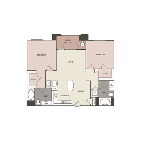 bedroom floor plan | the mille brookhaven apartment homes